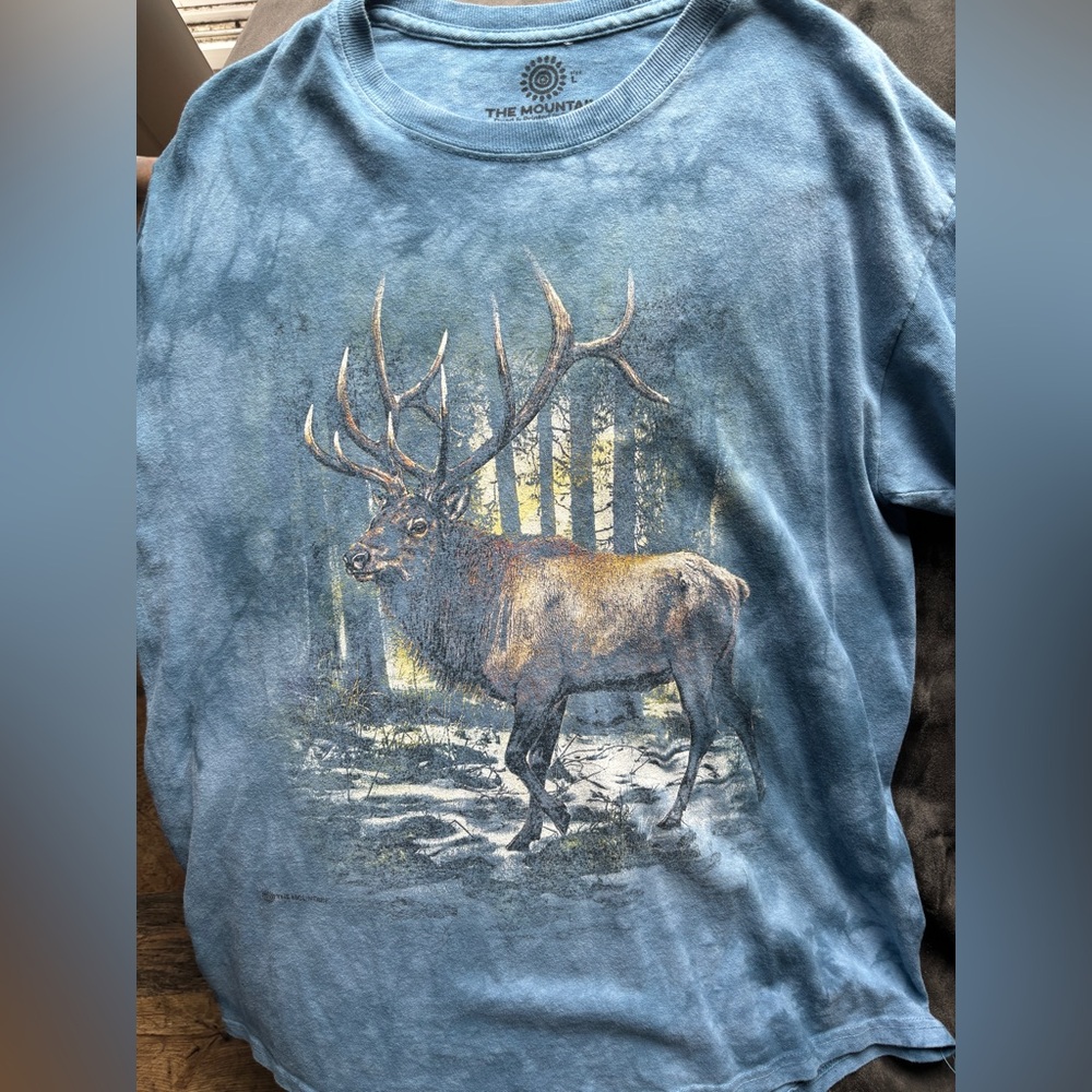 Blue Tie-Dye Deer Shirt